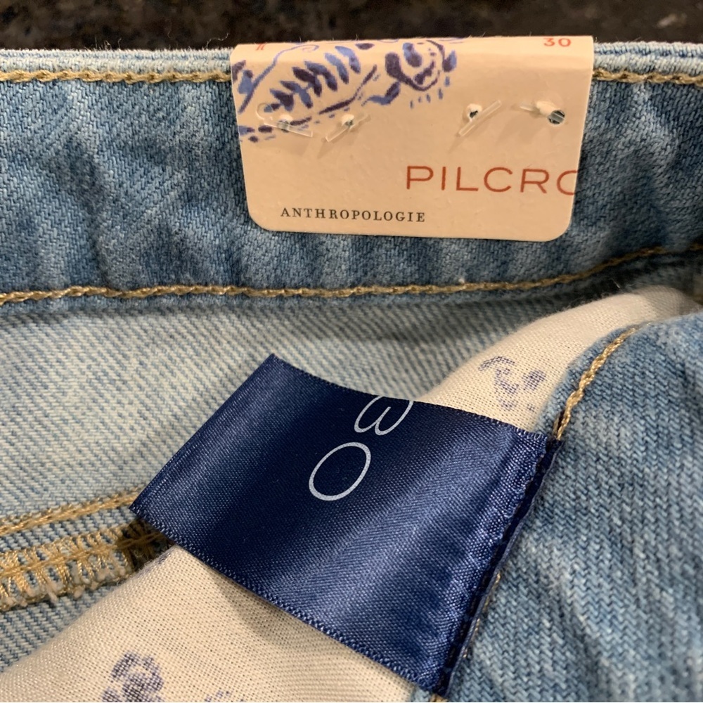 Anthropologie Pilcro Blue Denim Micro Short Frayed Raw Hem Shorts Size 3… - Picture 8 of 9